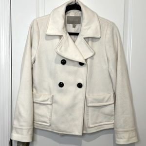 Banana Republic Cream Wool Peacoat Size Small